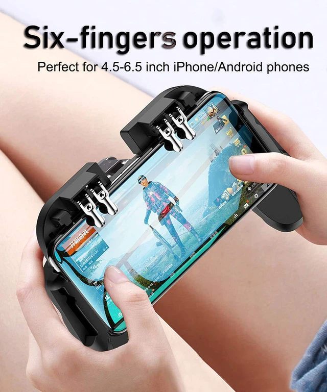 6 Finger All-in-One Mobile Game Controller Fire Key Button for PUBG ...
