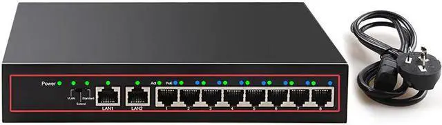 Alt view image 6 of 7 - 10/100M 52V standard 10 ports RJ45 Vlan function POE Network lan HUB switch IP camera switcher