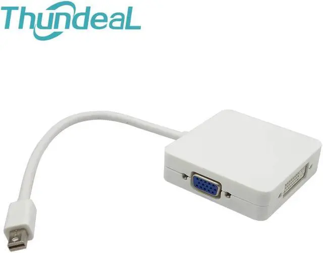 Alt view image 3 of 5 - 3 In 1 Display Port MINI DP Male To Female DVI VGA Female Adapter Converter Cable For Apple MacBook Air Pro MDP