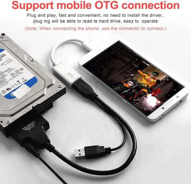 Alt view image 5 of 5 - To Sata Adapter Sata  3.0 Adapter Suport 2.5 or 3.5 Inch External SSD HDD Hard Drive Dual  Sata Cable Sata Cable