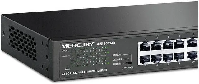 Alt view image 4 of 5 - SG124D 24 Port Gigabit Switch 10/100/1000Mbps Ethernet Network Desktop Rack Switch
