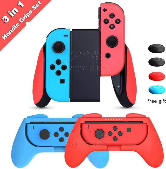 Alt view image 5 of 5 - Switch Joy Con Controller Comfort Grip Steering Wheel Kit oswitch Handle Bracket Holder for o Switch Games