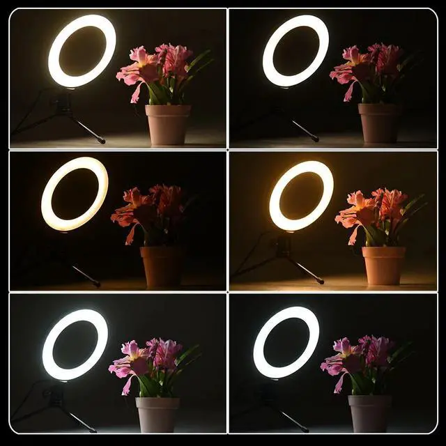 Alt view image 3 of 5 - Lamp 3Modes USB Mini LED Video Ring Light Fall Light  with Telescopic Light Stand Tripod for Network  Facial Makeup