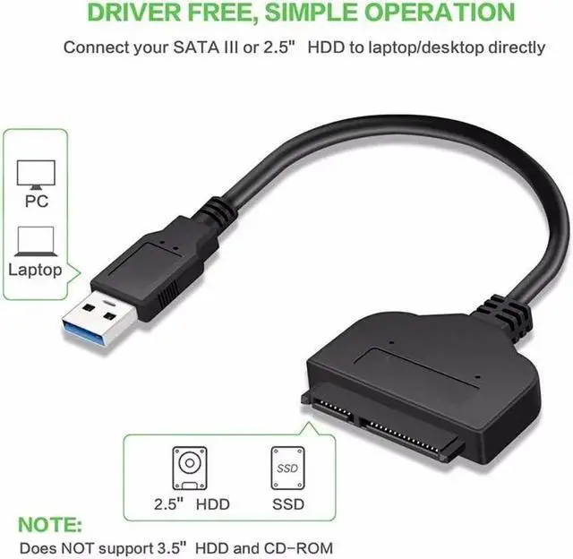 Main image of 2.5 Inch Externe HDD SSD Harde Schijf 22 Pin Sata III Kabel USB 3.0 SATA 3 Kabel Sata Naar USB 3.0 Adapter Tot 6 Gbps