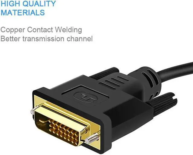 Alt view image 3 of 5 - HD 1080P DVI Male to VGA Female Adapte 24+1 25Pin Male to 15Pin Female Cable converter For PC Computer HDTV Monitor