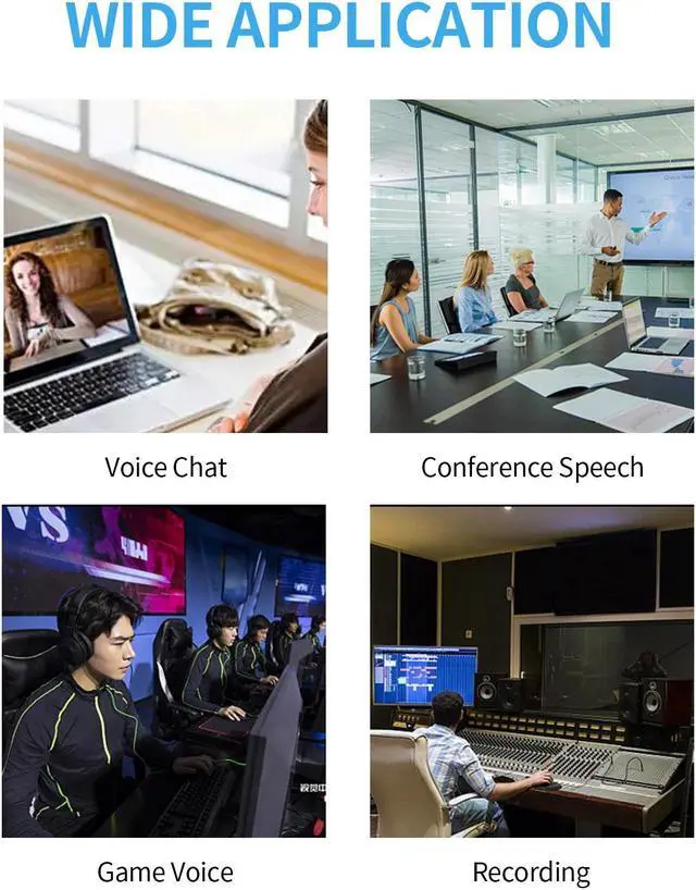 Alt view image 5 of 5 - Mic 360° Sound Pickup USB Condenser Microphone Omnidirectional Desktop for Conference Voice Chat Remote Education