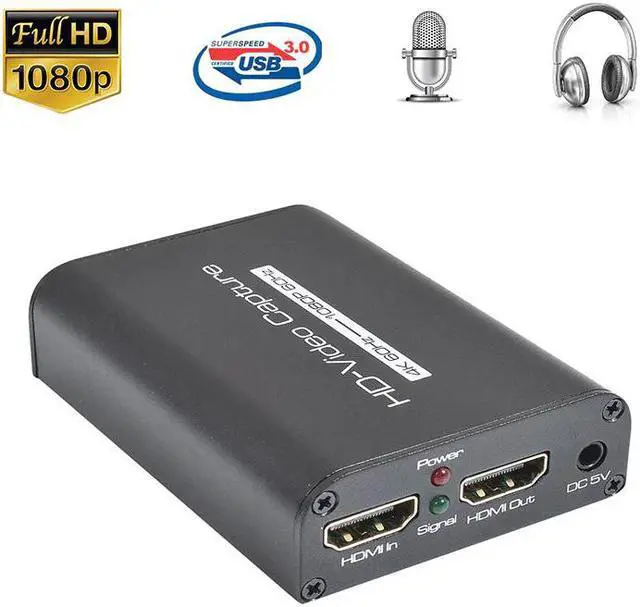 Main image of 4K 60Hz  Video Capture Card  To USB 3.0 Video Capture Board Game Record Live Streaming Broadcast Mic In Audio Out