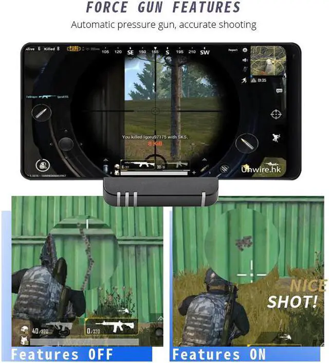 Alt view image 5 of 5 - PUBG Mobile Gamepad Controller Gaming Bluetooth Keyboard Mouse Converter Stand USB Adapter For Android/IOS