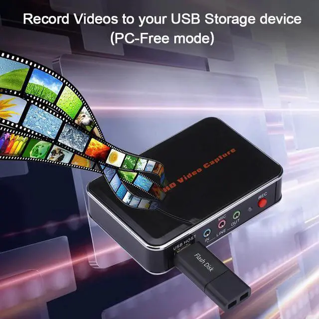 Alt view image 3 of 5 - HD Game Capture Card HD Video Capture 1080P /YPBPR Video Recorder for Xbox 360 Xbox One/ PS3 PS4/ Wii U No Any Set-up