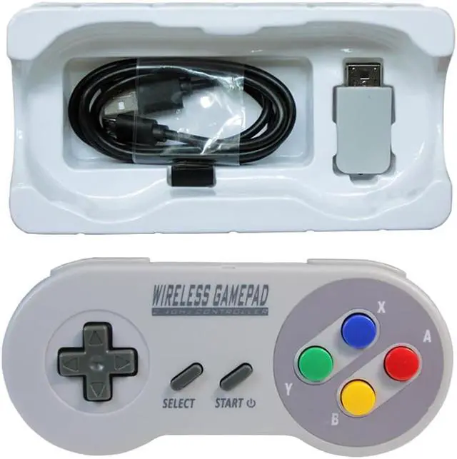 Alt view image 3 of 3 - 2 Reciever Wireless 2.4G Game Controller Joypad Joystick Controller for SNES for Classic MINI for PC Windows for Switch