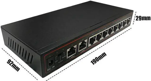 Alt view image 5 of 5 - 10 Ports SPOE Network Switch 10/100Mbps Network Vlan Smart Switch 250M POE Power Over Ethernet Switch POE Network For IP Camera