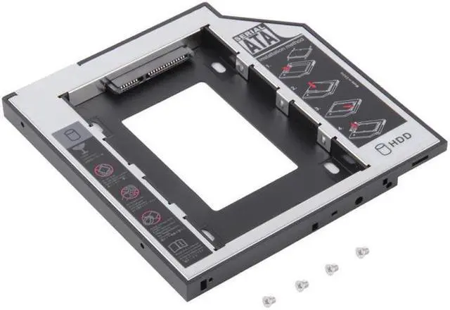 Alt view image 4 of 5 - 2nd HDD Caddy 9.5mm For 2.5" 2TB SATA 3.0 SSD Case Hard Disk Drive Enclosure Box + LED For Laptop CD-ROM DVD-ROM Optibay