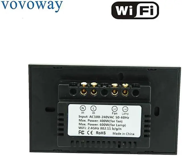 Alt view image 4 of 4 - fan light switch WIFI network connection compatible with Alexa and Google Assistant voice control US standard switch