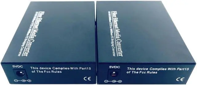 Alt view image 3 of 5 - FTTH 1 Pair Gigabit Fiber Optical Media Converter 10/100/1000Mbps Single Mode Single Fiber 20KM Chipset RTL8213B