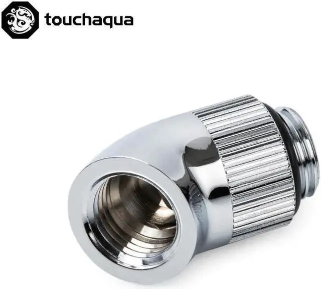 Alt view image 5 of 5 - 2PCS Bitspower  G1/4" Rotary 45  Degree Fittings,Computer Case Water Building Elbow Black ,Silver