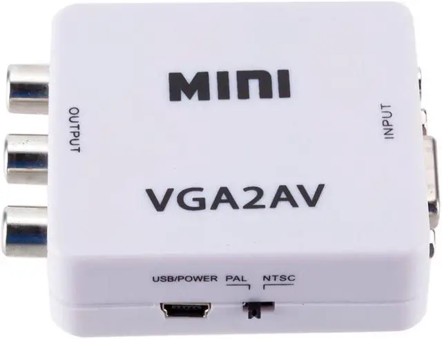 Alt view image 5 of 5 - VGA to RCA Converter Adapter Support 1080P VGA2AV Converter For PC Notebook TV HD