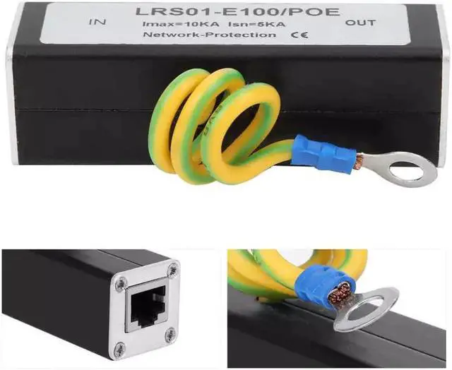 Alt view image 4 of 4 - 100/1000M POE IP Camera Network POE Switch RJ45 & POE Surge Protector Protection Device Lightning Arrester SPD 1000M Ethernet