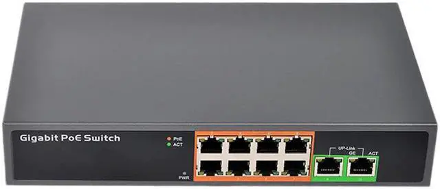 Main image of 8+2 All Gigabit Poe Switch 150W Power IEEE802.3Af/At Poe Network Ethernet Switch(EU Plug)