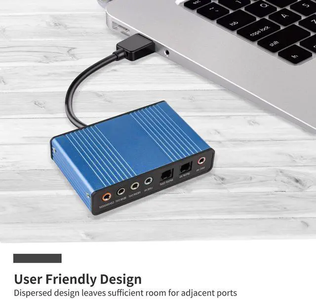 Alt view image 3 of 5 - 6-Channel 5.1 Audio USB Sound Card Adapter For Portable Computer Supports 4-Channel Sound Card Up to 48KHz