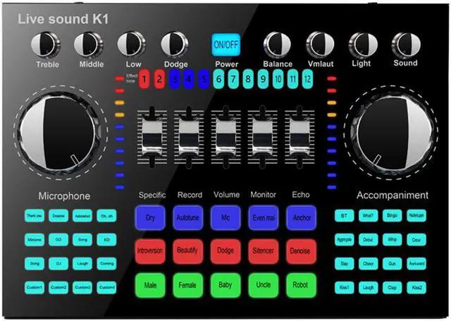 Main image of Reduction Karaoke Singing Mixer Board Computer Phone HIFI Audio Multiple Effects Universal Live Sound Card Voice Changer