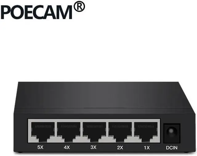 Main image of mini 5 Port 1000Mbps Gigabit Switch networking switches factory US EU plug laptop Full-Duplex & Half-Duplex steel case package