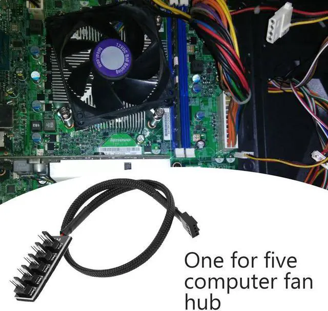 Alt view image 3 of 5 - 1 To 5 4-Pin TX4 PWM CPU Cooling Fan/Case Splitter Adapter Braided Power Cable Hub Splitter Adapter 39.5cm Z07 Drop Ship