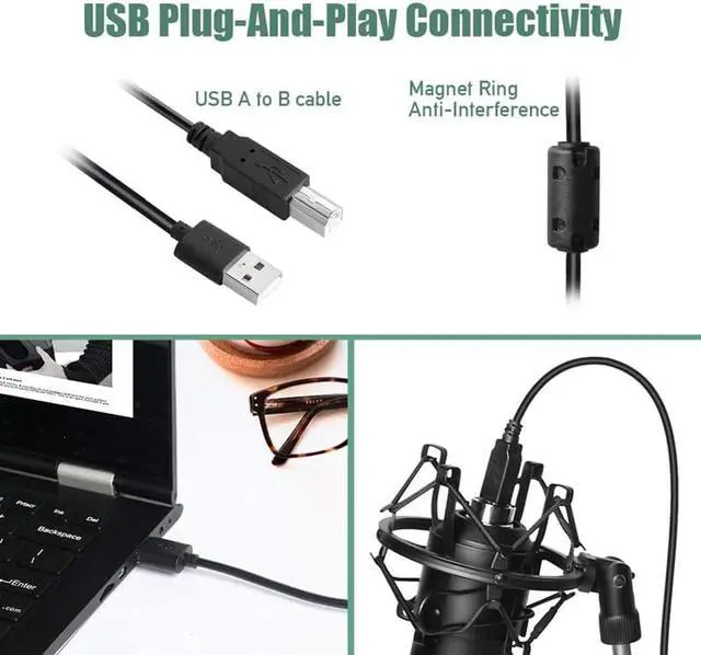Alt view image 5 of 5 - Streaming Podcast Pc Microphone Professional Studio Cardioid Condenser Mic Kit with Sound Card Boom Arm Shock Mount Filter,