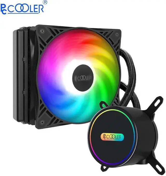 Alt view image 2 of 5 - 120/240VC CPU water cooling radiator LED 4PIN silent fan LED intelligent control for AM4 AM3 Intel 2011 2066 115X