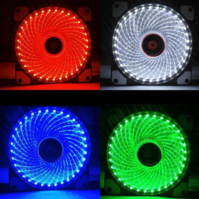 Main image of Silent 33 LEDs Cooling PC Fan 120mm PC Computer Case Fan Heatsink Cooler 16dB with Anti-Vibration Rubber FAN 9 Blade