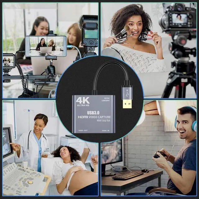 Alt view image 4 of 5 - 4K 1080P  USB 3.0 to   Video Audio Game Capture Card  With Loop Out Full 1080p 60 Record Via DSLR Camcorder