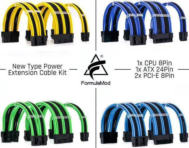 Alt view image 2 of 5 - Fm-NCK1 Power Extension Cable Kit Combination Color 18AWG ATX24Pin+PCI-E8Pin+CPU8Pin For PSU To Motherboard/GPU
