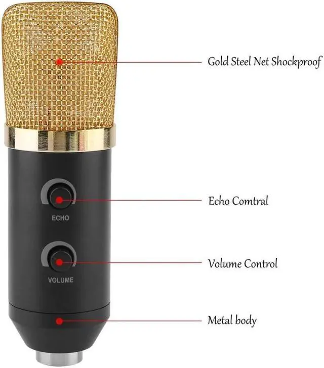 Alt view image 5 of 5 - 5Pcs/Set Condenser Sound Recording Mic Speaking Speech Microphone Independent Audio Card  Microphone With Tripod MK-F100TL