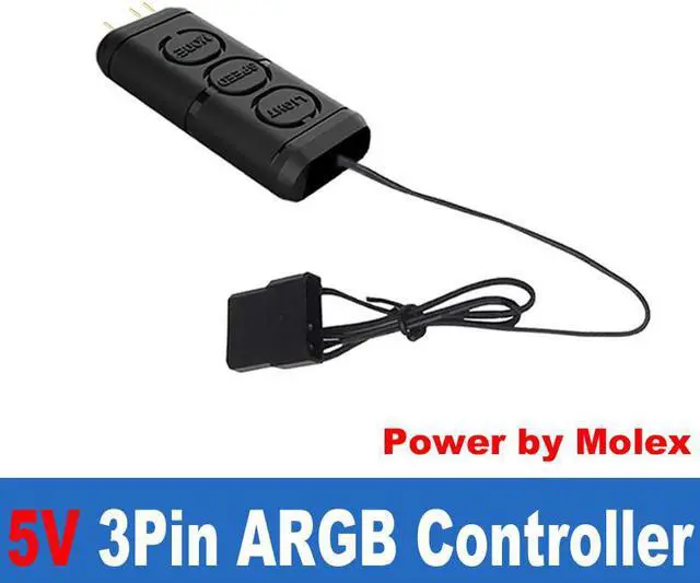 Alt view image 4 of 4 - 5V ARGB Controller Cable Computer PC 12V RGB Control for LED Strip Bar Light Lamp,AURA Fan 120mm,Memory Sell, SATA/Molex Power