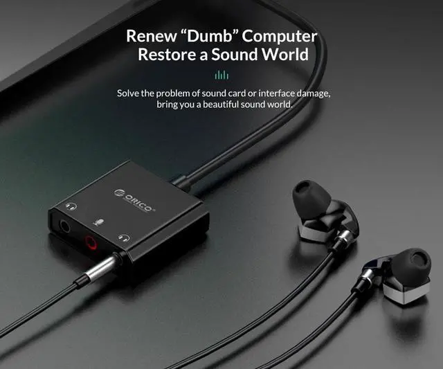 Alt view image 3 of 7 - Sound Card External USB Interface 3.5mm Stereo Microphone Audio Volume Adjustment Free Drive Adapter for Laptop PS4 Headse