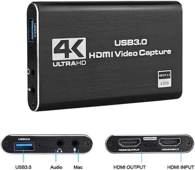 Alt view image 3 of 5 - 4K Game Capture Card USB3.0 1080P Capture Card Device for Streaming Live Broadcasts Video Recording For Computer Laptop