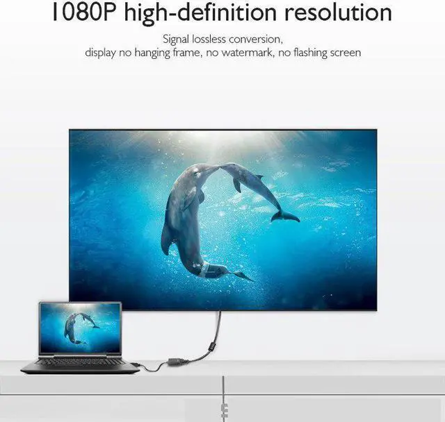 Alt view image 4 of 5 - Type C To VGA Adapter USB 3.1 USB C To Female VGA Cable Adapter for Macbook 12in Chromebook Pixel Lumia 950XL Galaxy S8/9