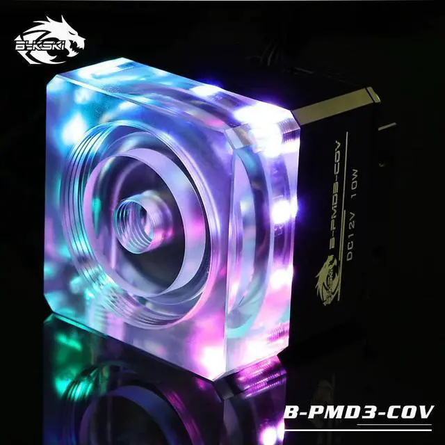 Alt view image 5 of 5 - B-PMD3-COV 5v RGB Water Cooling Pump with Heatsink 600L DDC Black