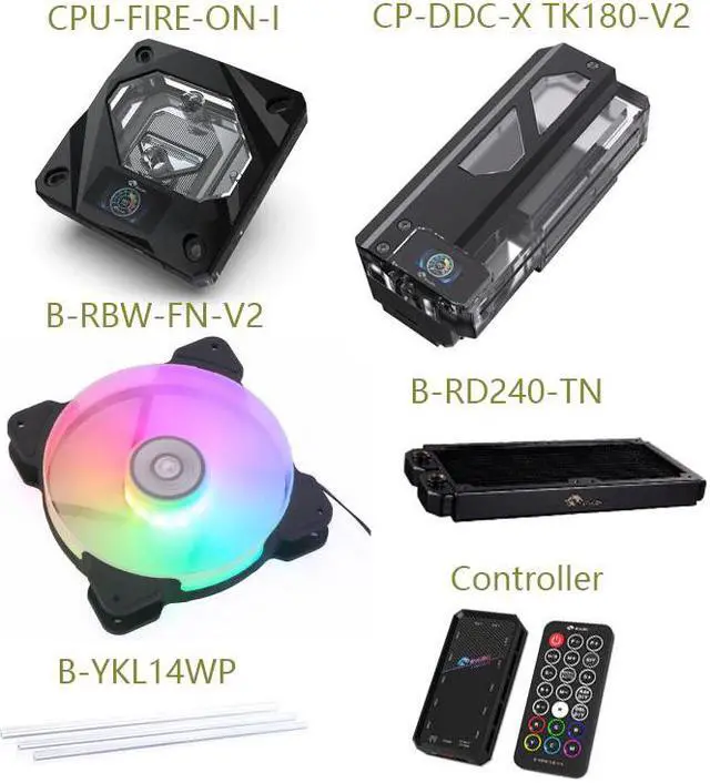 Alt view image 3 of 4 - Water Cooling Cooler Kit CPU Water Block Water Tank Pump 240mm Radiator 120mm fan Computer Radiator G'1/4 Hard Tube