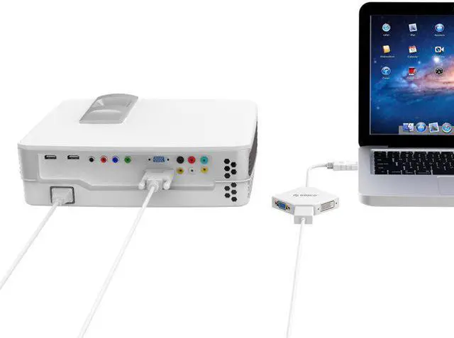 Alt view image 2 of 5 - DPT-HDV3-WH DP To HDMI DVI VGA Adapter To Thunderbolt Cable DisplayPort Display Port for  MacBook Air Pro IMac Mac