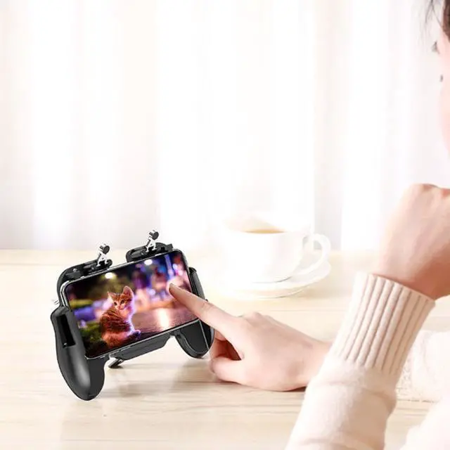 Alt view image 3 of 5 - Mobile Joystick Controller Turnover Button Gamepad For  IOS Android Finger Operating Gamepad With Cooling Fan