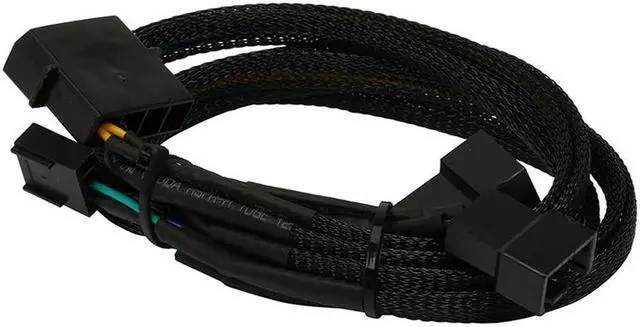 Alt view image 2 of 3 - Net Sleeved 12 inch IDE Molex to 3 x TX4 4-pins PWM CPU Case Cooling Fan Splitter Hub Power Adapter Cable w/ RPM Feedback