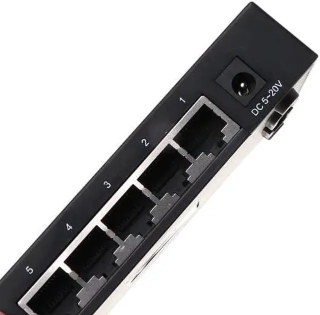 Alt view image 3 of 5 - 5 Port 10/100/1000Mbps Fast LAN Ethernet Network Switch HUB Desktop Mini Adapter EU Plug