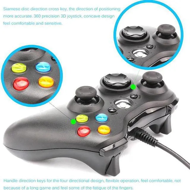 Alt view image 4 of 5 - USB Wired Controller Gamepad 360 precision 3D Joystick LED Indicator Double Vibration USB Computer Game Controller