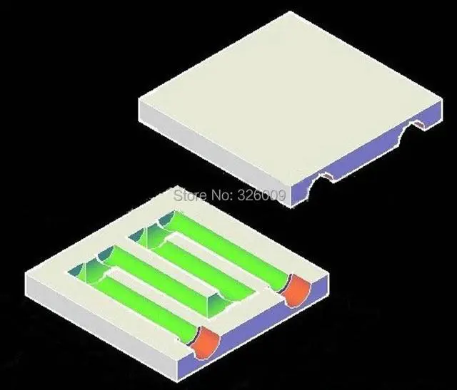 Alt view image 5 of 5 - 40*40*12mm Aluminium Water Cooling Waterblock Heatsink Block Liquid Cooler For CPU GPU Laser Head Industrial Control Cabinet