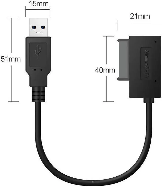 Alt view image 5 of 5 - USB2.0 Adapter 6P+7P Notebook Drive Line SATA To USB Cd-rom Cable 13-Pin Adapter Box Second-generation