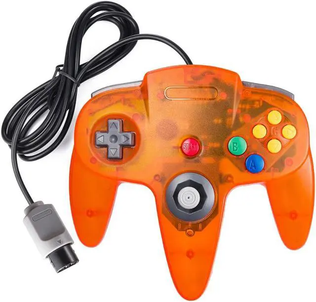 Alt view image 3 of 5 - 2pcs/set Orange Wired Gamepad joystick for N64 controller retro Game Console Analog gaming joypad n64 handle