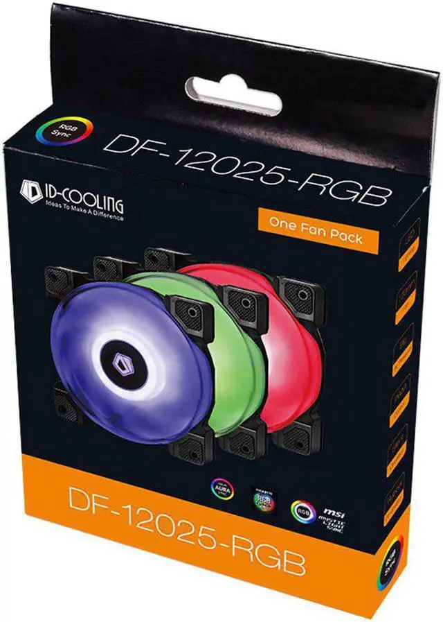 Alt view image 3 of 5 - DF-12025-RGB PWM Fan 120mm Addressable RGB Cooling Fan for PC Case Water Cooling System Waterblock