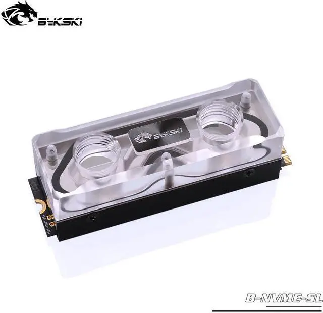 Alt view image 3 of 5 - SSD Water Block M.2 Solid State Disk Radiator Cooling Acrylic + Copper B-NVME-SL