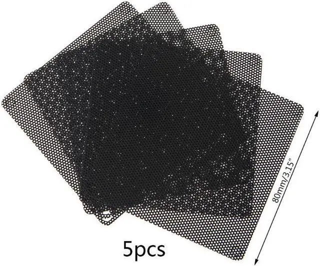 Alt view image 2 of 5 - 5PCS 80mm Mesh Black Nylon Plastic PVC Fan Dust Filter PC Dustproof Case Cuttable Computer