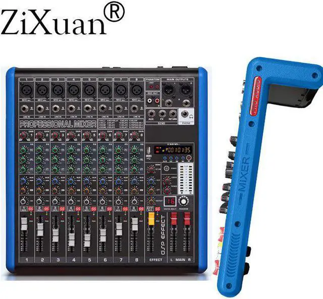 Main image of 8 Channel Microphone Digital Sound Mixing Amplifier Console Professional Karaoke Audio Mixer With USB 48V Phantom Power
